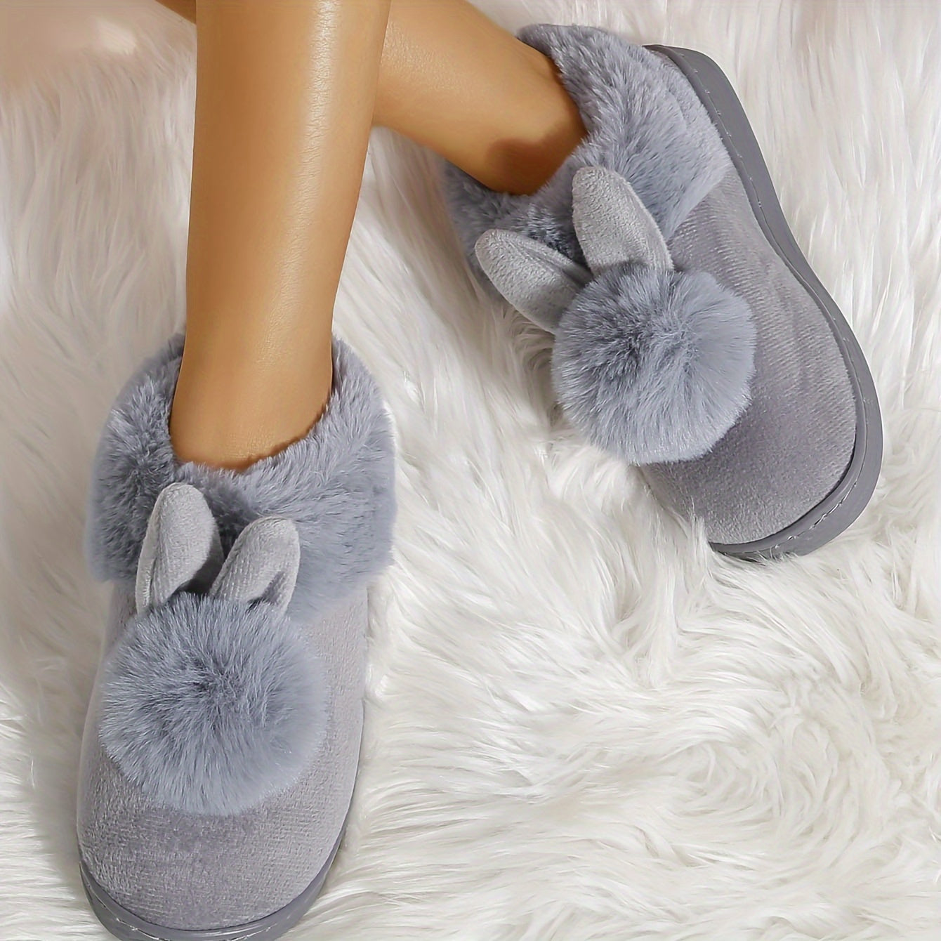 Chaussons d’Intérieur pour Femmes – Peluche Lapin Mignonne