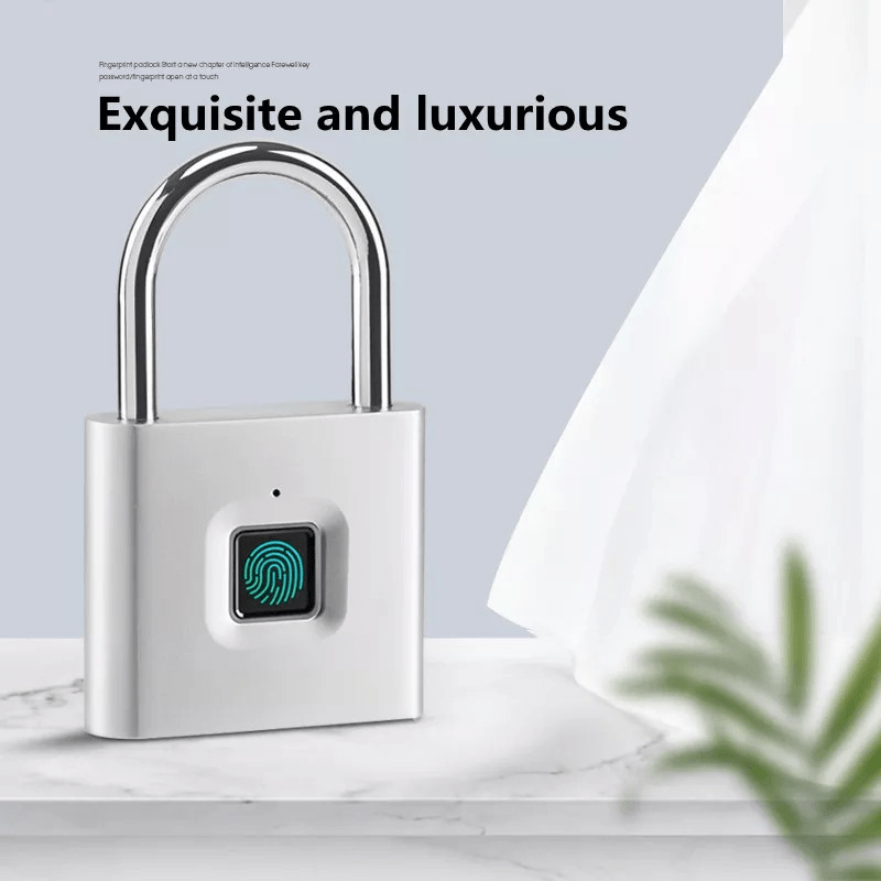 Cadenas Intelligent Compact à Empreinte Digitale – Étanche, Sans Clé, Rechargeable USB, Aluminium Léger – Idéal pour Bagages, Valises et Sacs à Dos