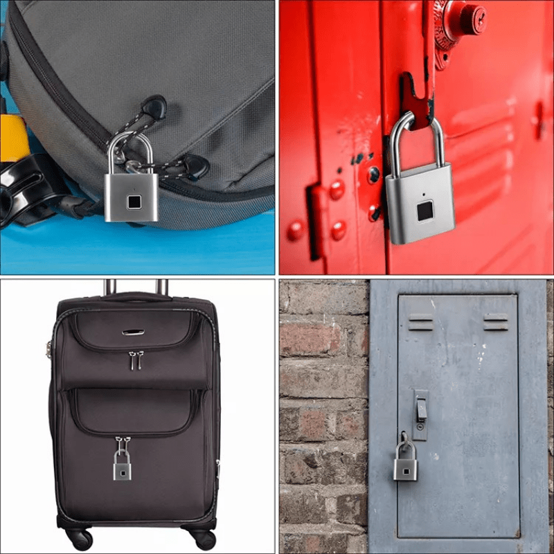 Cadenas Intelligent Compact à Empreinte Digitale – Étanche, Sans Clé, Rechargeable USB, Aluminium Léger – Idéal pour Bagages, Valises et Sacs à Dos