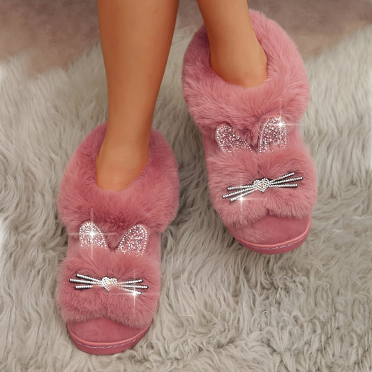 Chaussons d’Intérieur pour Femmes – Peluche Lapin Mignonne