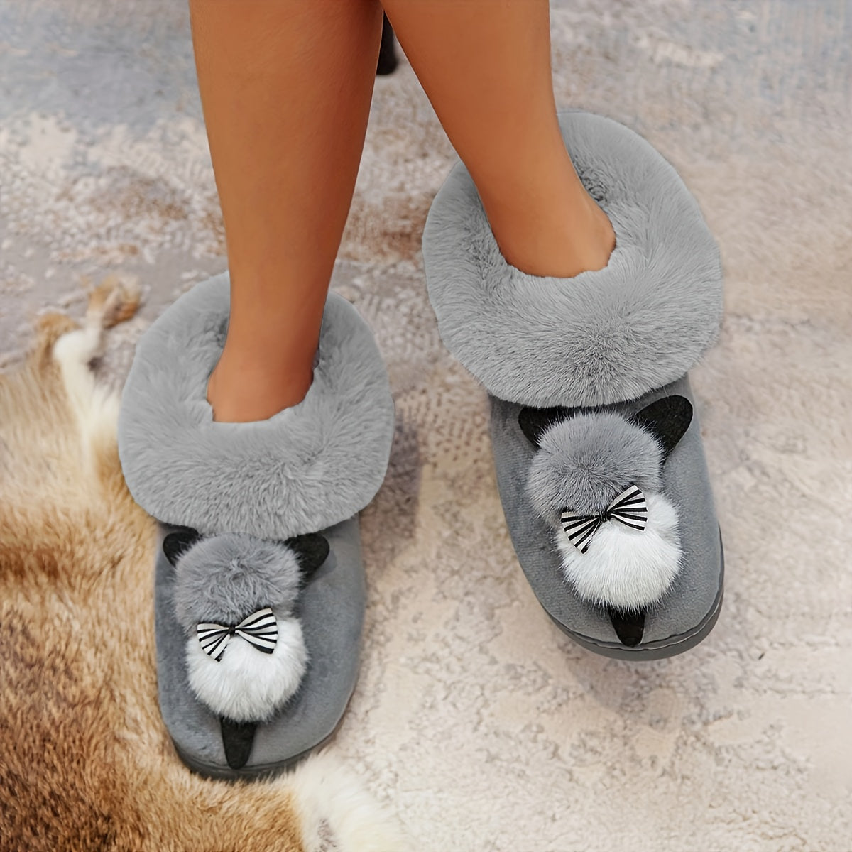 Chaussons d’Intérieur pour Femmes – Peluche Lapin Mignonne