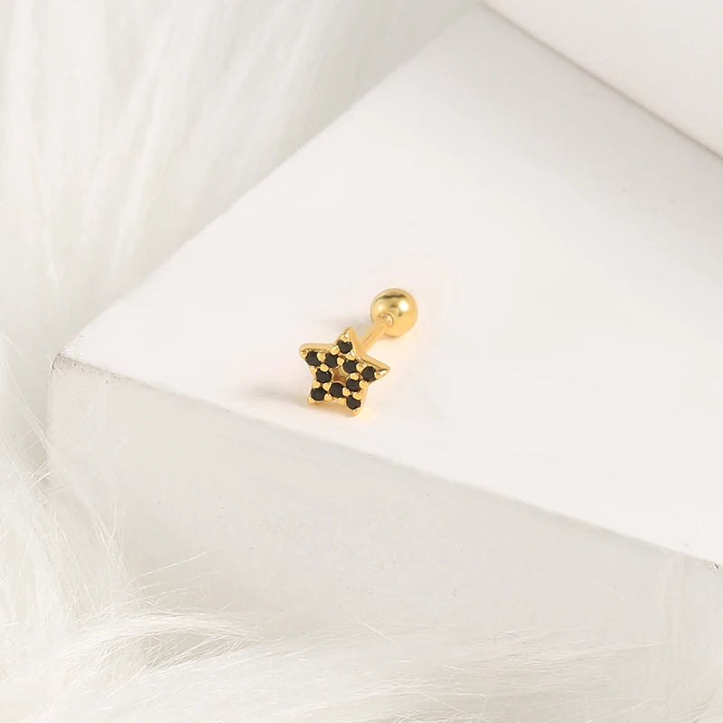 Boucles d’Oreilles CANNER en Argent 925 – Lot de 2 avec Zircon Blanc & Noir ✨