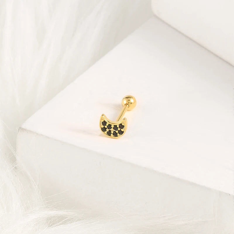 Boucles d’Oreilles CANNER en Argent 925 – Lot de 2 avec Zircon Blanc & Noir ✨