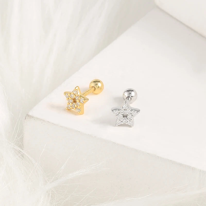 Boucles d’Oreilles CANNER en Argent 925 – Lot de 2 avec Zircon Blanc & Noir ✨