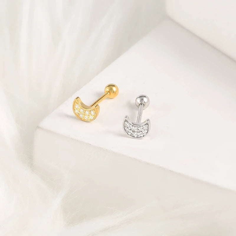 Boucles d’Oreilles CANNER en Argent 925 – Lot de 2 avec Zircon Blanc & Noir ✨