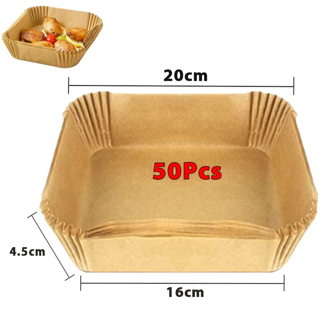 50/100 Feuilles de Papier Jetable Antiadhésif pour Airfryer – Ronds, Accessoires de Cuisine pour Friture et Cuisson
