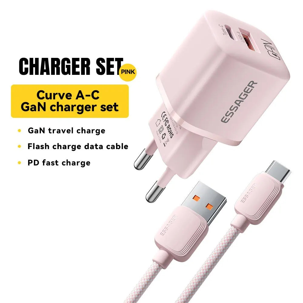Chargeur USB-C Essager 20W GaN – Charge Rapide PD & QC 3.0 pour iPhone 14/13/12/11, iPad, Pro Max et Mini