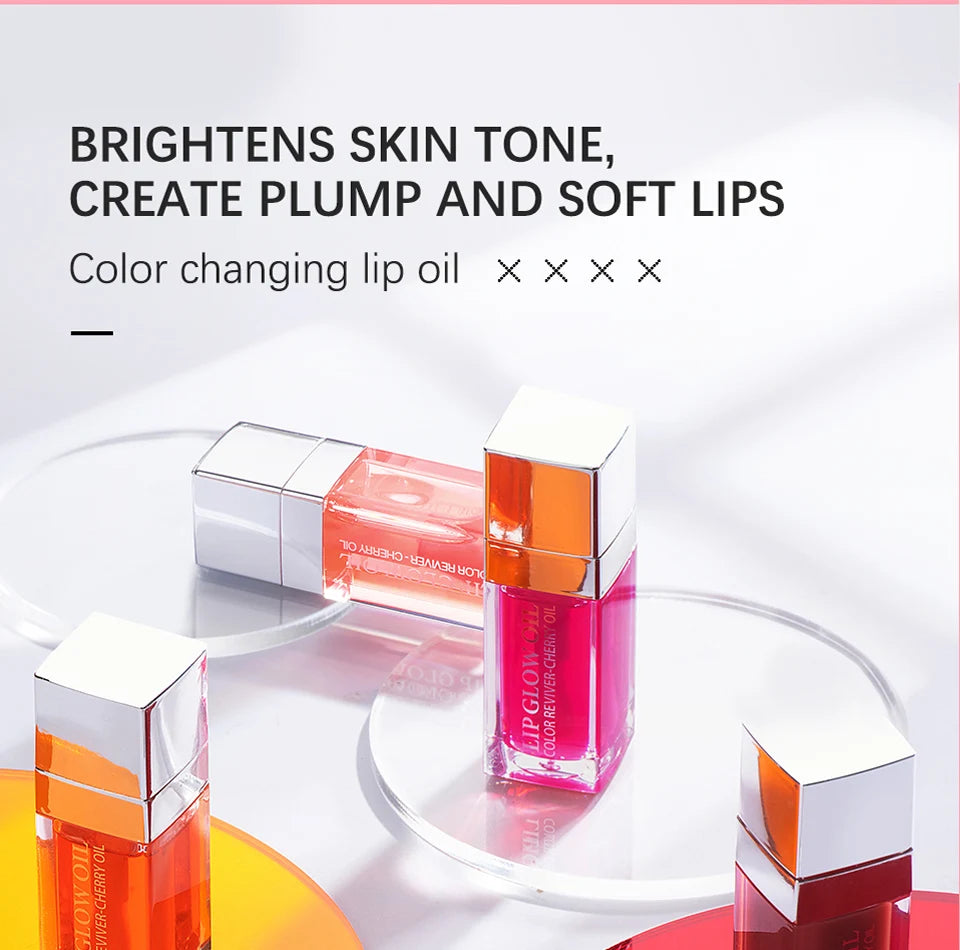Baume à Lèvres Hydratant – Huile Gloss Originale, Soin des Lèvres, Repulpant et Exfoliant, Effet Rose et Brillant