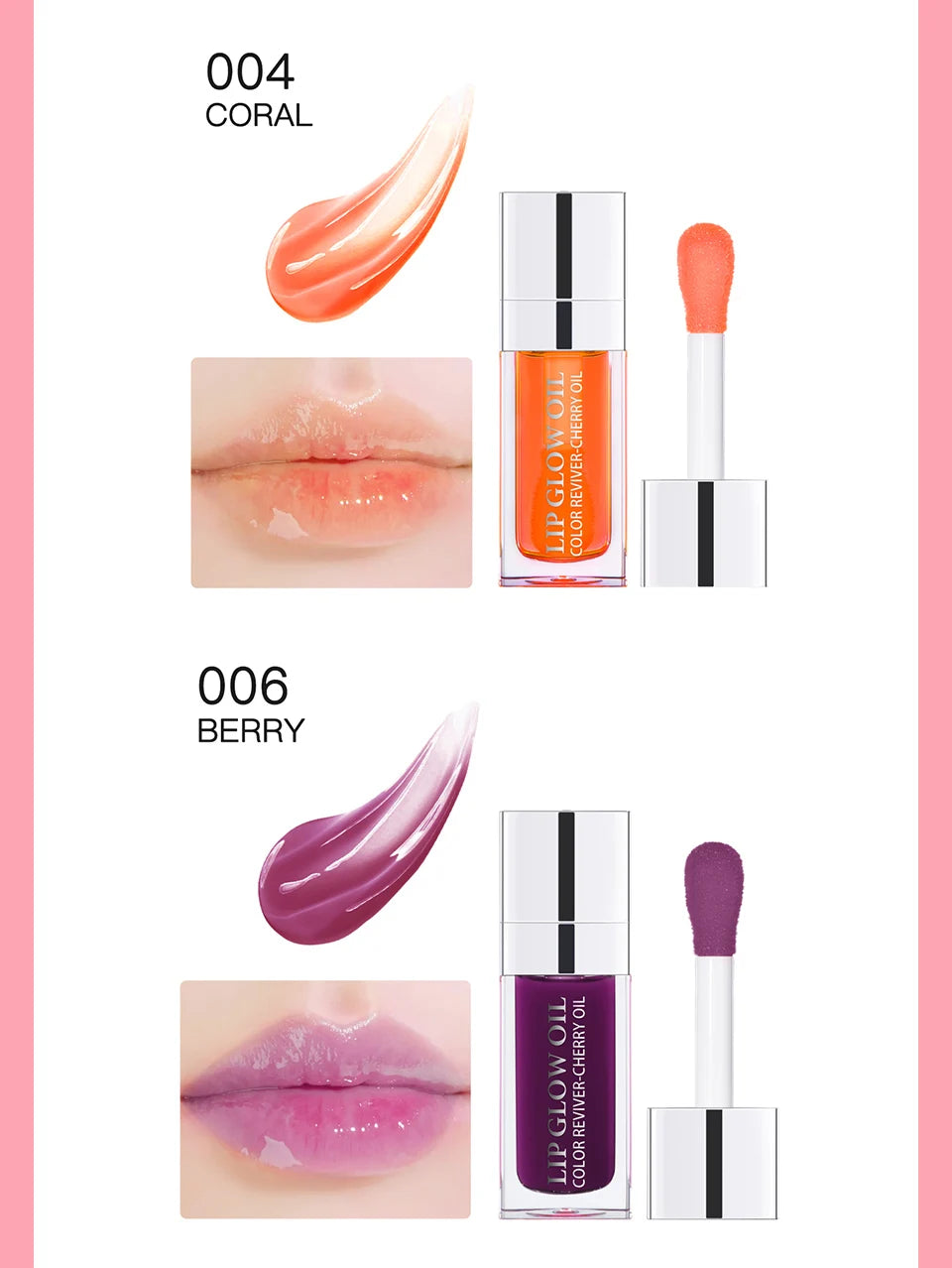 Baume à Lèvres Hydratant – Huile Gloss Originale, Soin des Lèvres, Repulpant et Exfoliant, Effet Rose et Brillant