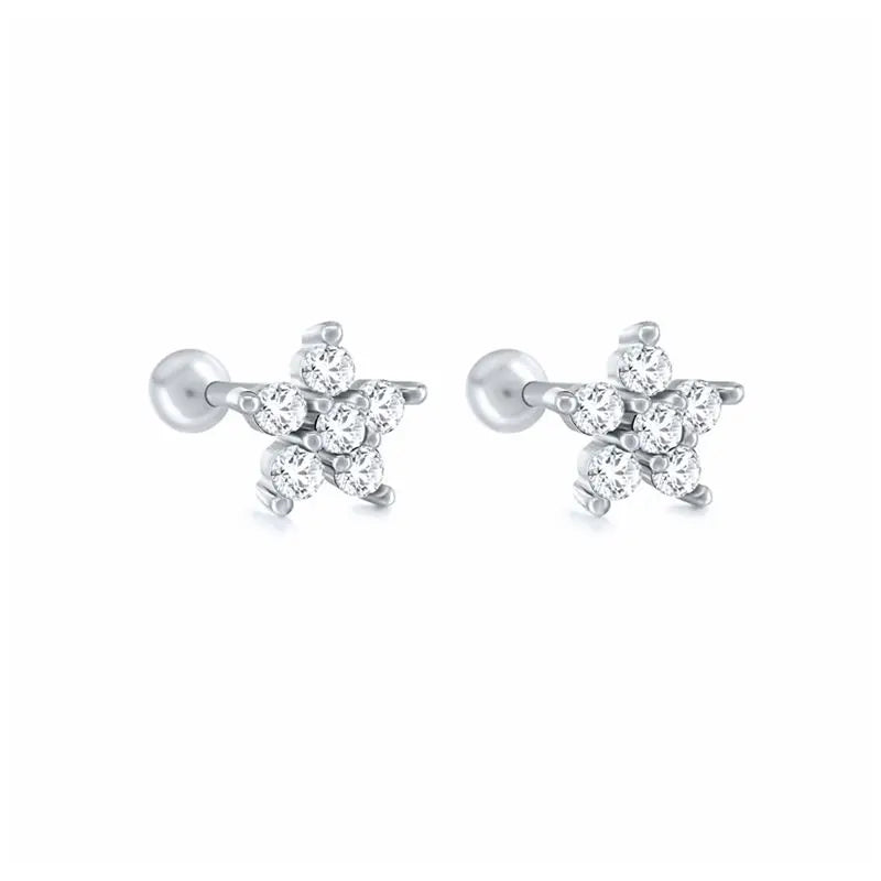 Boucles d’Oreilles CANNER en Argent 925 – Lot de 2 avec Zircon Blanc & Noir ✨
