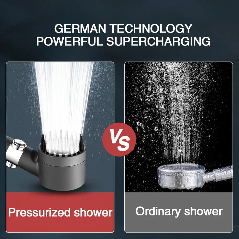 Pomme de Douche à Haute Pression – 3 Modes Réglables avec Brosse de Massage, Accessoire Salle de Bain 🚿✨