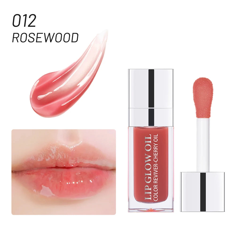 Baume à Lèvres Hydratant – Huile Gloss Originale, Soin des Lèvres, Repulpant et Exfoliant, Effet Rose et Brillant