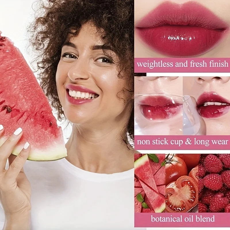 Fruity Lip Tint – Gloss Liquide Hydratant et Waterproof, Haute Pigmentation, Couleurs Vives Longue Tenue, Non Collant