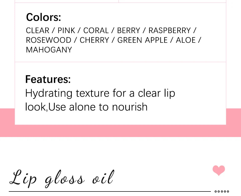 Baume à Lèvres Hydratant – Huile Gloss Originale, Soin des Lèvres, Repulpant et Exfoliant, Effet Rose et Brillant