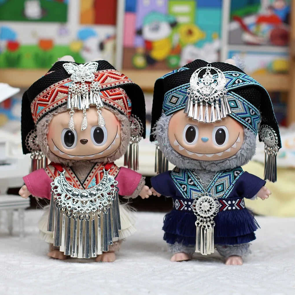 Vêtements Labubu – Costumes uniques inspirés des minorités ethniques de Chine (figurines non incluses)
