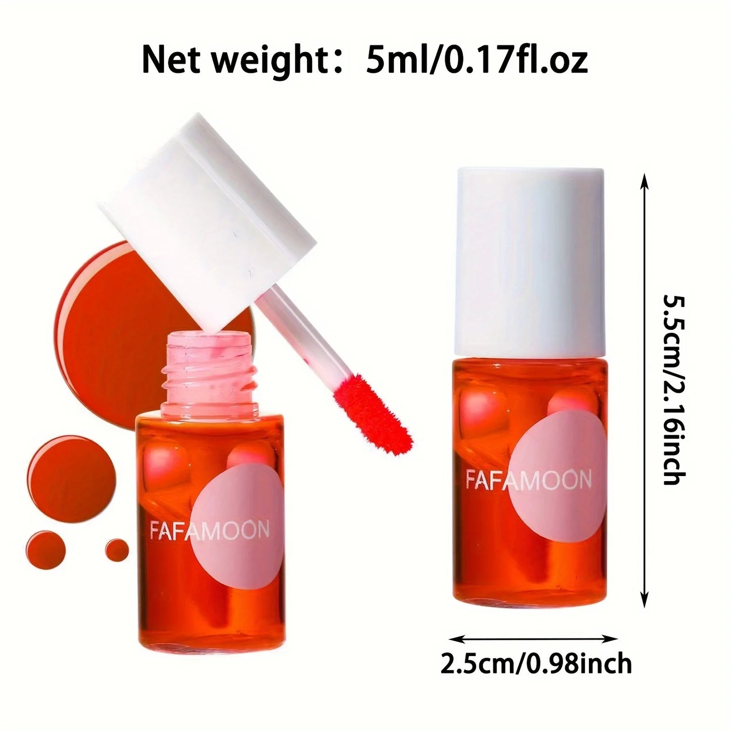 Fruity Lip Tint – Gloss Liquide Hydratant et Waterproof, Haute Pigmentation, Couleurs Vives Longue Tenue, Non Collant
