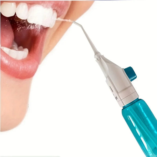 Hydropulseur Dentaire Portatif – Jet d’Eau Haute Pression, Nettoyeur Interdentaire Manuel pour des Dents Propres et Saines