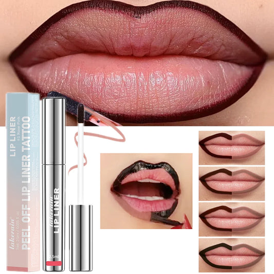 Crayon à Lèvres Effet Tattoo – Gloss Mat Longue Tenue, Résistant à l’Eau, Teinte Marron, Encre à Lèvres Pelable pour Contour Parfait