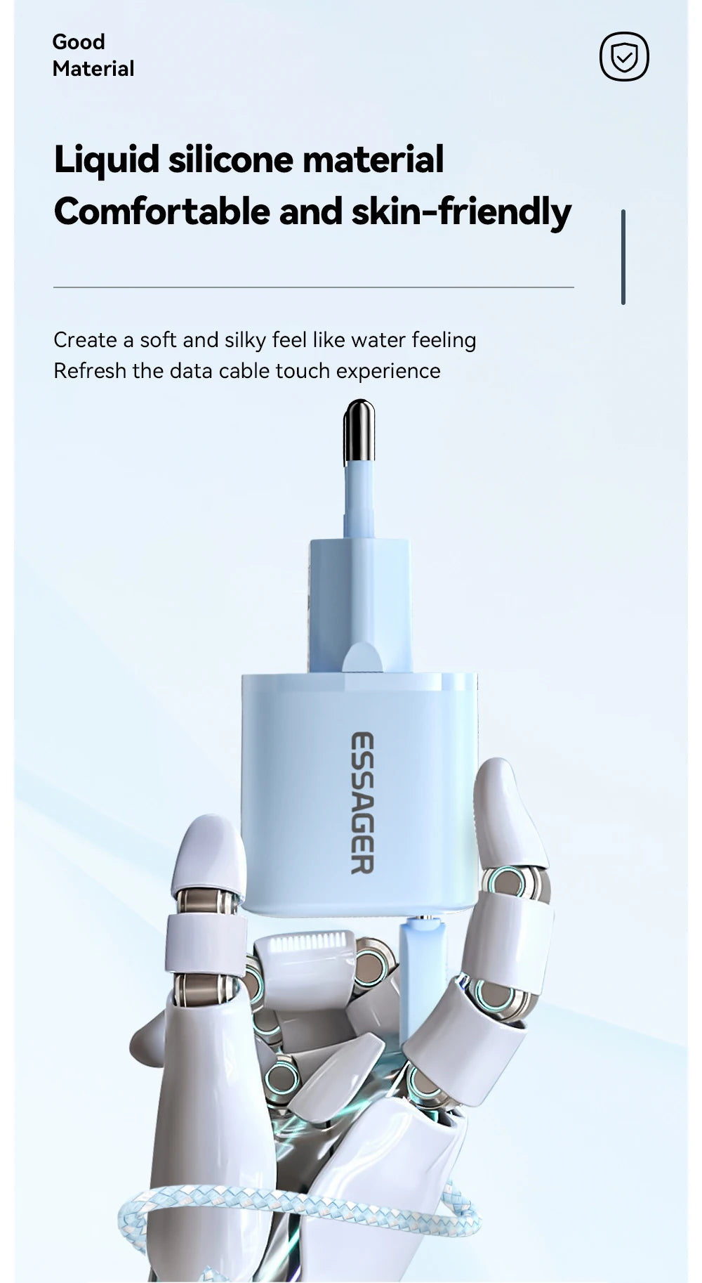 Chargeur USB-C Essager 20W GaN – Charge Rapide PD & QC 3.0 pour iPhone 14/13/12/11, iPad, Pro Max et Mini