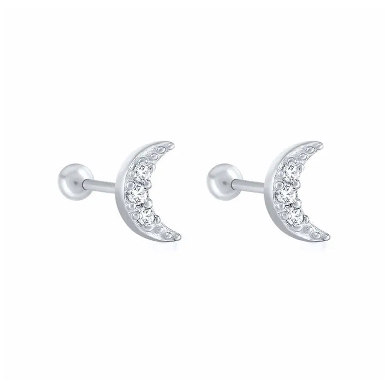 Boucles d’Oreilles CANNER en Argent 925 – Lot de 2 avec Zircon Blanc & Noir ✨
