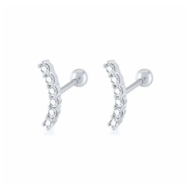 Boucles d’Oreilles CANNER en Argent 925 – Lot de 2 avec Zircon Blanc & Noir ✨