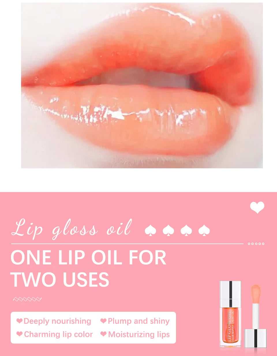Baume à Lèvres Hydratant – Huile Gloss Originale, Soin des Lèvres, Repulpant et Exfoliant, Effet Rose et Brillant