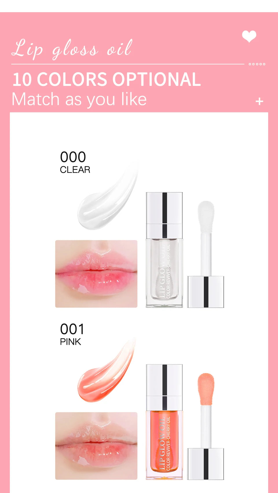 Baume à Lèvres Hydratant – Huile Gloss Originale, Soin des Lèvres, Repulpant et Exfoliant, Effet Rose et Brillant