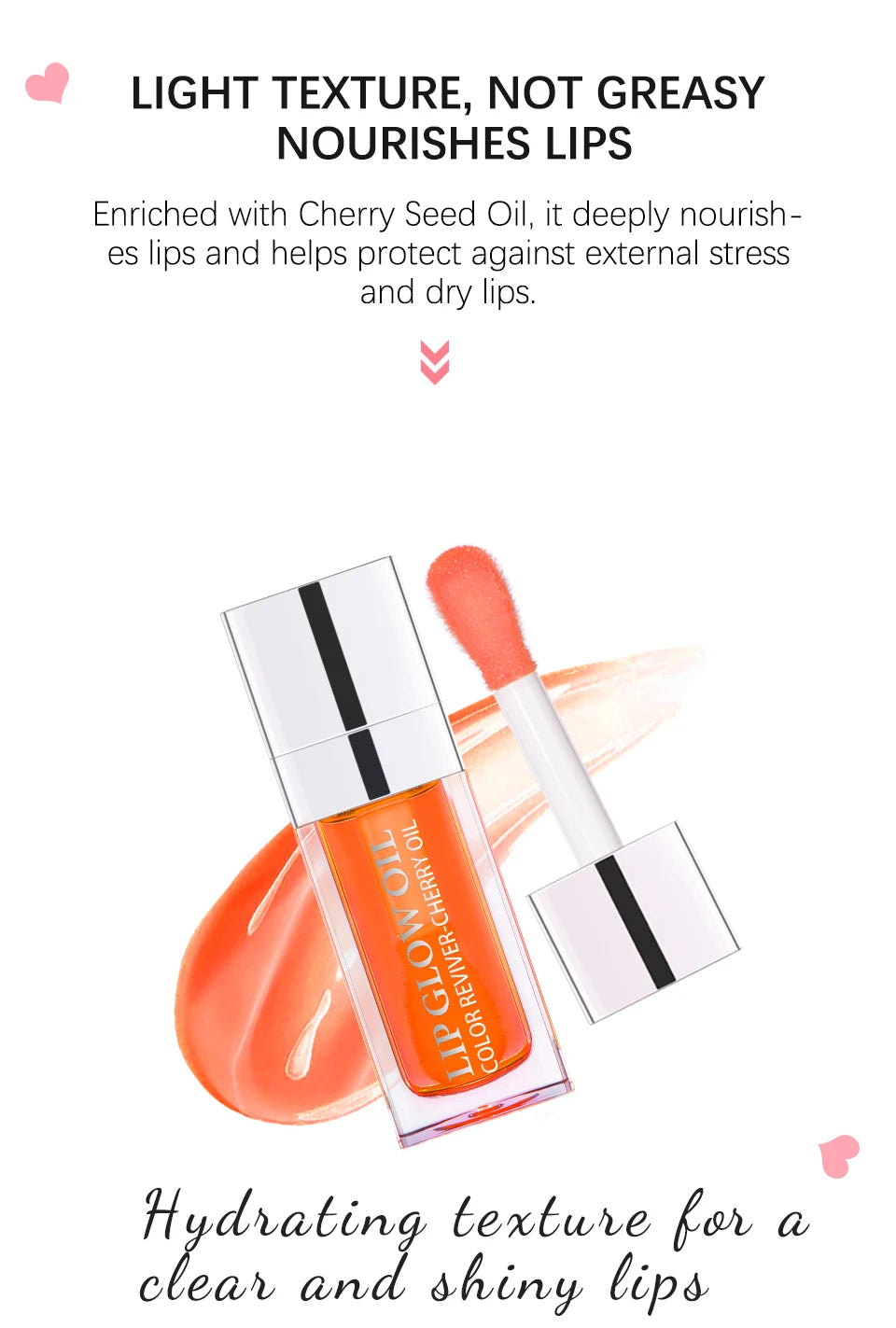 Baume à Lèvres Hydratant – Huile Gloss Originale, Soin des Lèvres, Repulpant et Exfoliant, Effet Rose et Brillant