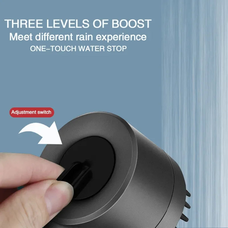 Pomme de Douche à Haute Pression – 3 Modes Réglables avec Brosse de Massage, Accessoire Salle de Bain 🚿✨