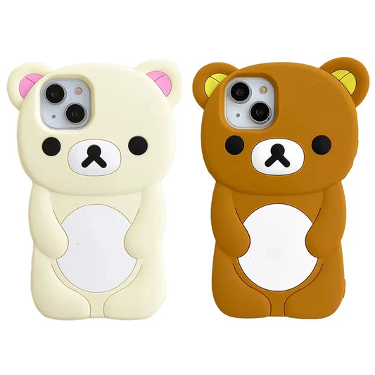 Coque Souple en Silicone Rilakkuma – Pour iPhone 17, 16, 15, 14, 13, 12, 11, Pro Max, Mini, Plus, XS, XR, 6, 7, 8 Plus