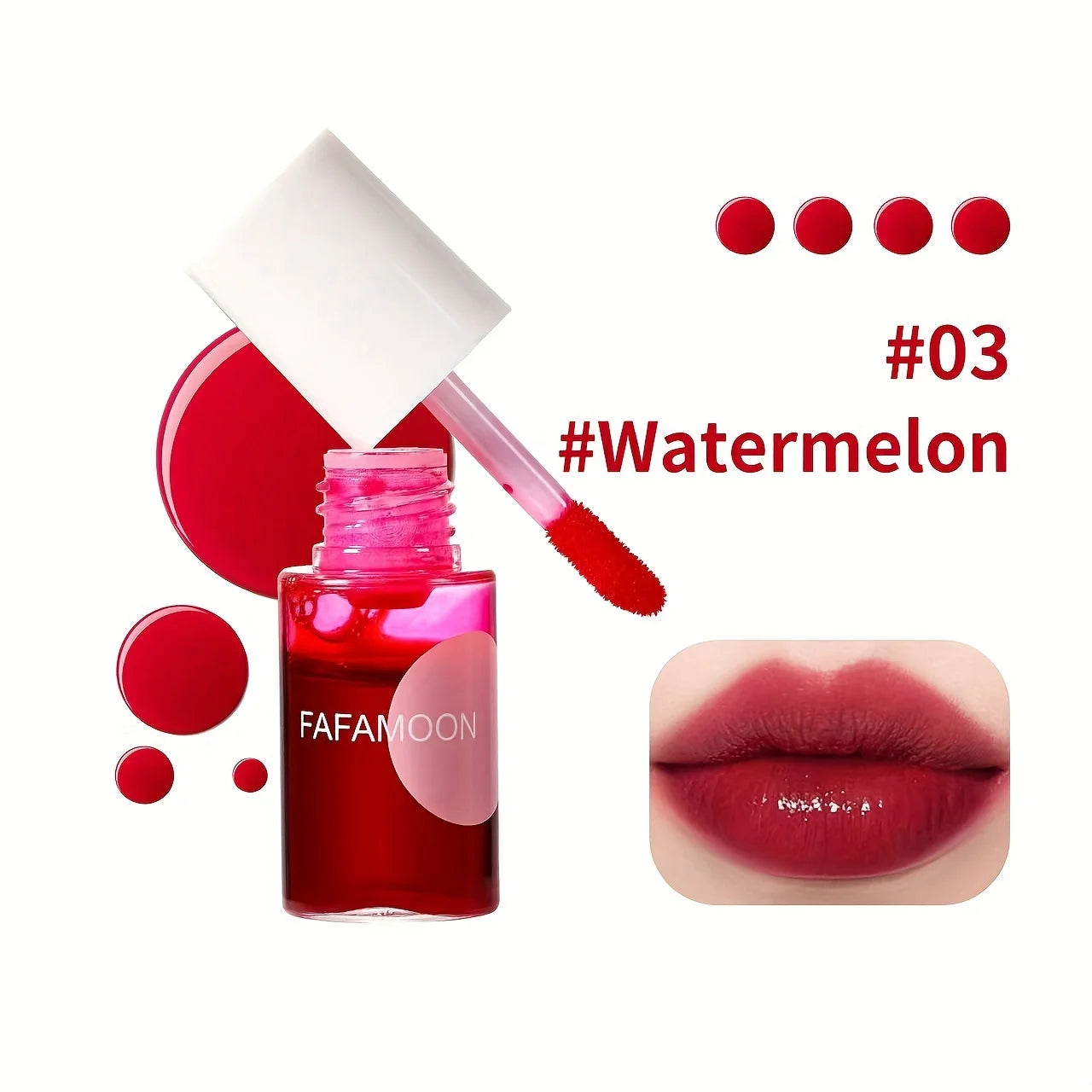 Fruity Lip Tint – Gloss Liquide Hydratant et Waterproof, Haute Pigmentation, Couleurs Vives Longue Tenue, Non Collant