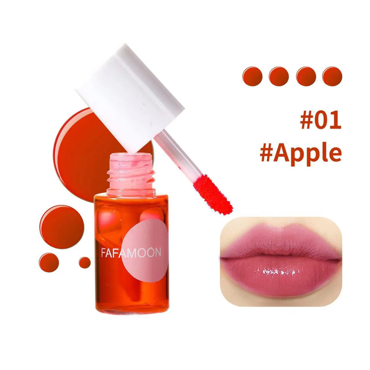 Fruity Lip Tint – Gloss Liquide Hydratant et Waterproof, Haute Pigmentation, Couleurs Vives Longue Tenue, Non Collant