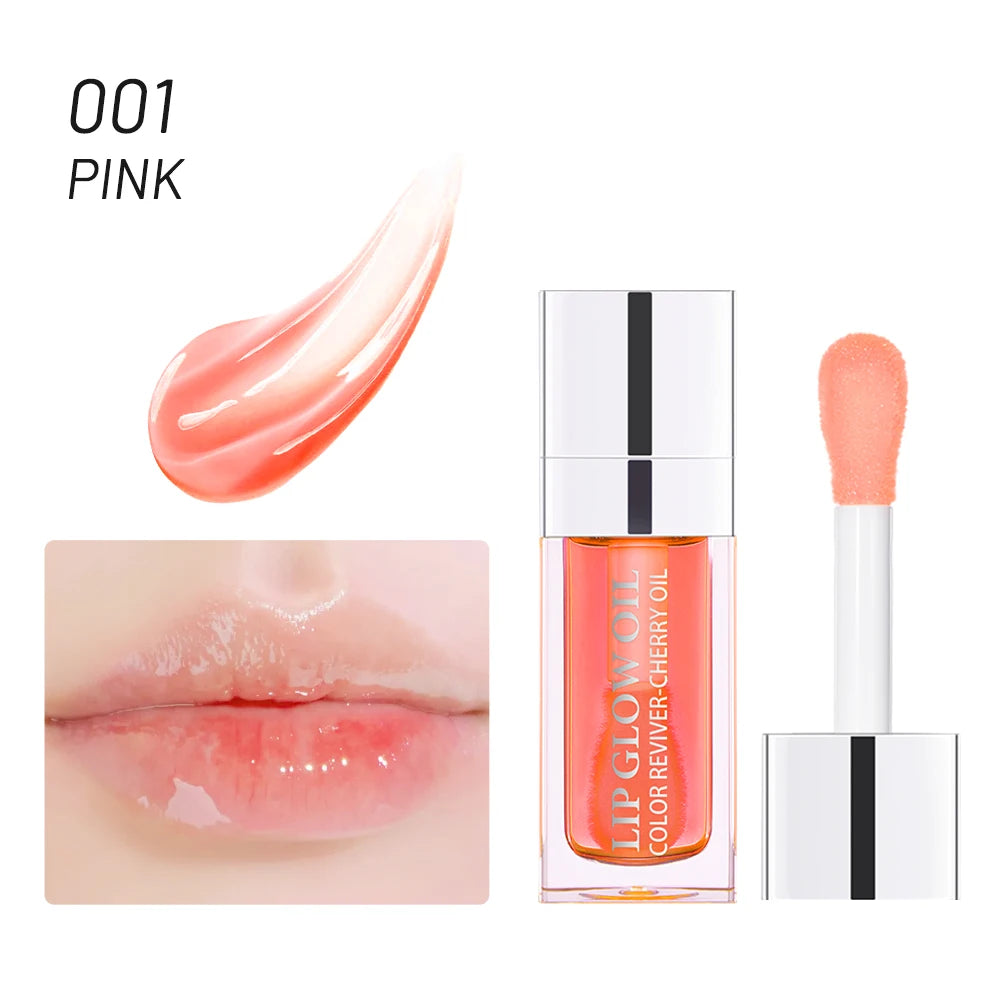 Baume à Lèvres Hydratant – Huile Gloss Originale, Soin des Lèvres, Repulpant et Exfoliant, Effet Rose et Brillant