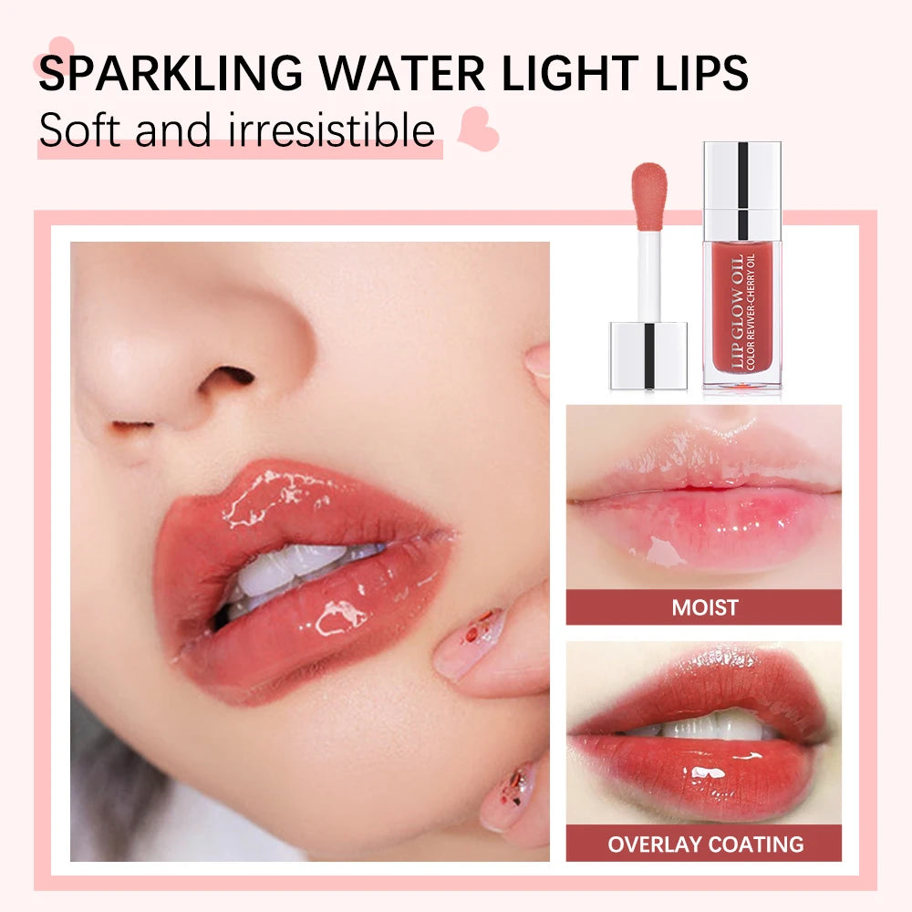 Baume à Lèvres Hydratant – Huile Gloss Originale, Soin des Lèvres, Repulpant et Exfoliant, Effet Rose et Brillant