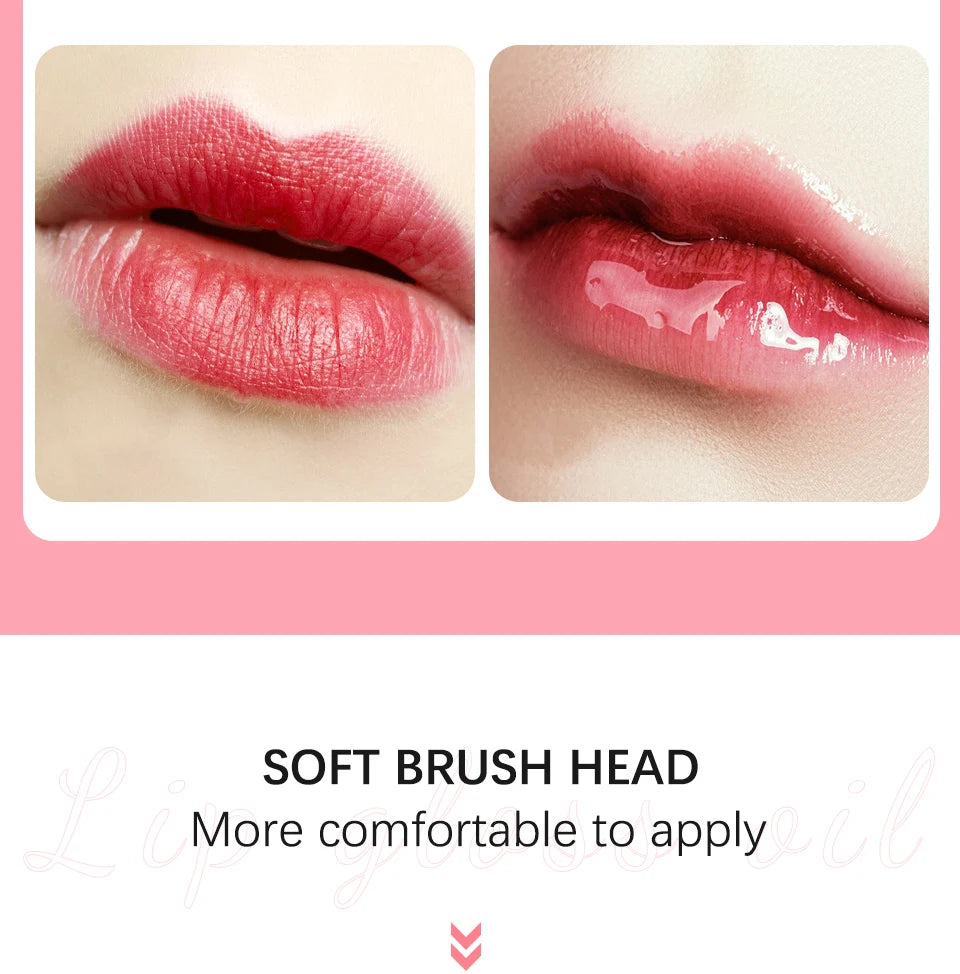 Baume à Lèvres Hydratant – Huile Gloss Originale, Soin des Lèvres, Repulpant et Exfoliant, Effet Rose et Brillant