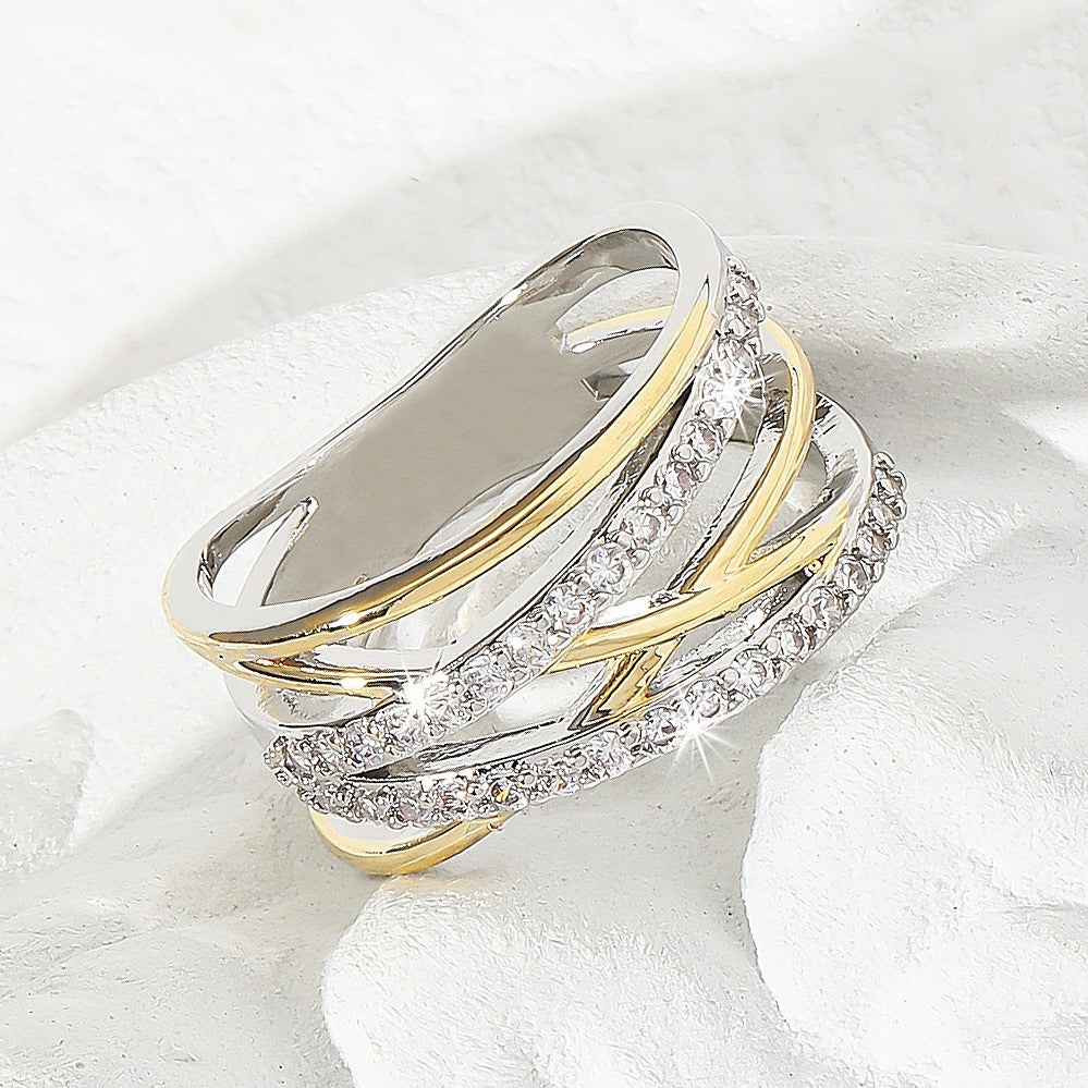 Bague Éternité Luxueuse en Zirconium – Plaqué Or 18K, Idéale pour Mariage, Fiançailles, Soirées, Cadeau pour Femmes et Filles