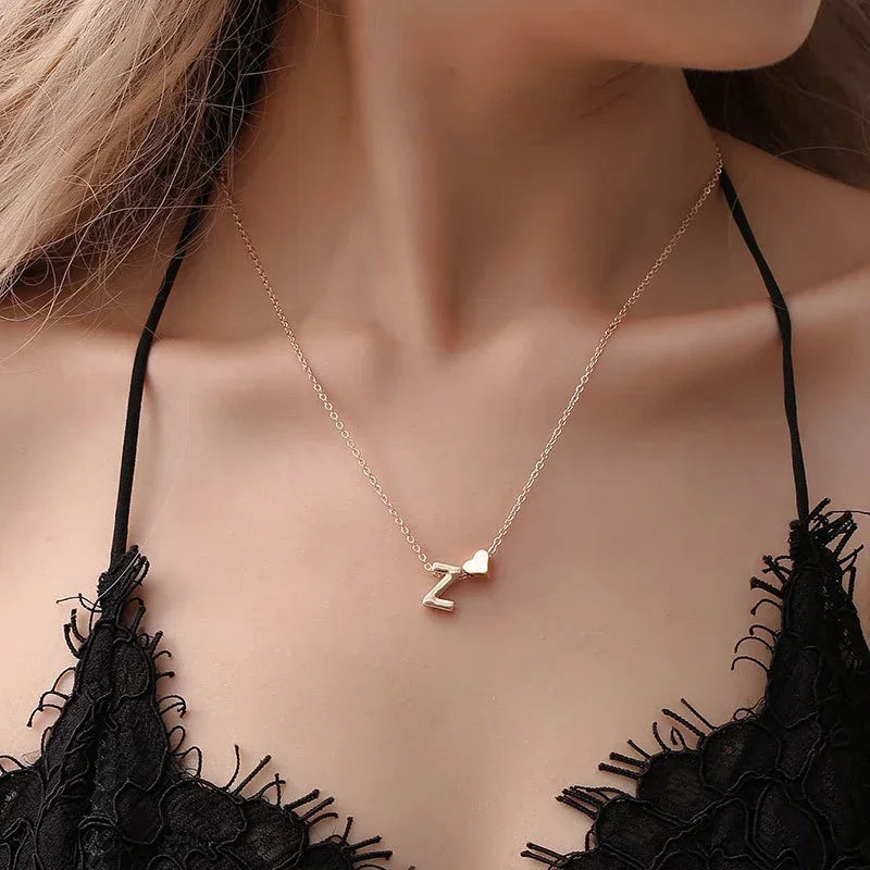 💖 Collier Cœur & Lettre Initiale SUMENG – Élégance Discrète et Personnalisée