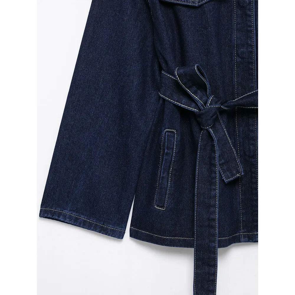 Ensemble Femme DUOPERI – Veste en Jean Ceinturée + Jean Zippé Vintage 👖✨