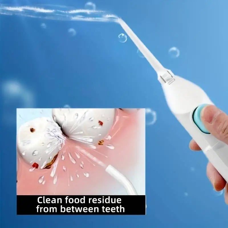Hydropulseur Dentaire Portatif – Jet d’Eau Haute Pression, Nettoyeur Interdentaire Manuel pour des Dents Propres et Saines