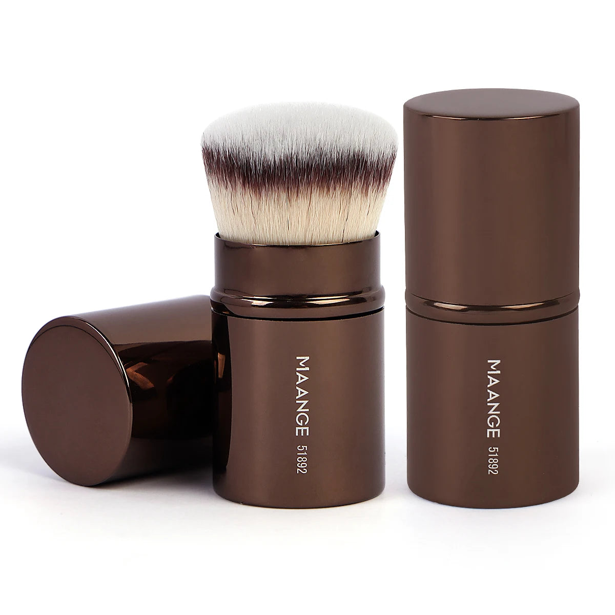 MAANGE – Pinceaux de Maquillage Double Tête pour Fond de Teint, Poudre, Anti-Cernes et Blush, Poils Doux en Fibre, Outils Cosmétiques