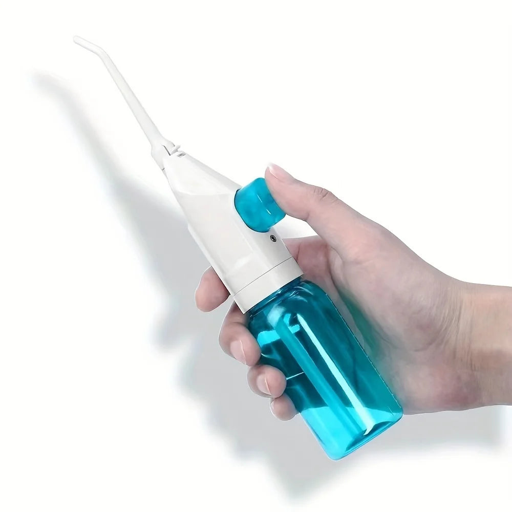 Hydropulseur Dentaire Portatif – Jet d’Eau Haute Pression, Nettoyeur Interdentaire Manuel pour des Dents Propres et Saines
