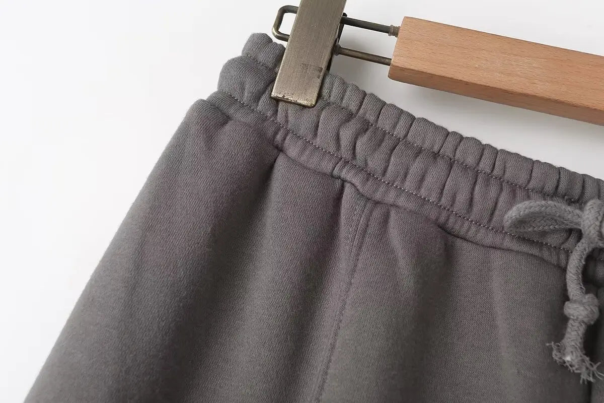 Ensemble Femme Automne HH – Veste Bomber Zippée + Pantalon Large Taille Haute à Lacets 🍂✨