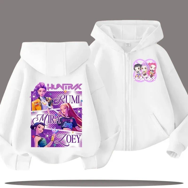 Sweat à Capuche Zippé Enfant – Funny Kpop Demon Hunters 🧥✨  Pour filles et garçons | Confort & style au quotidien