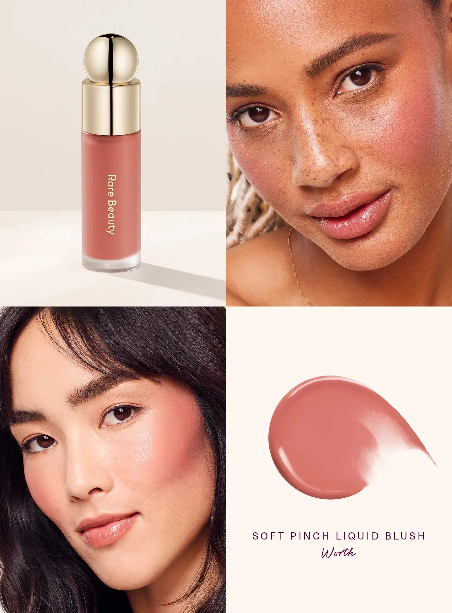 Rare Beauty – Blush Liquide Waterproof et Hydratant, Crème pour Lèvres et Joues, Maquillage Visage pour Contour et Effet Repulpant