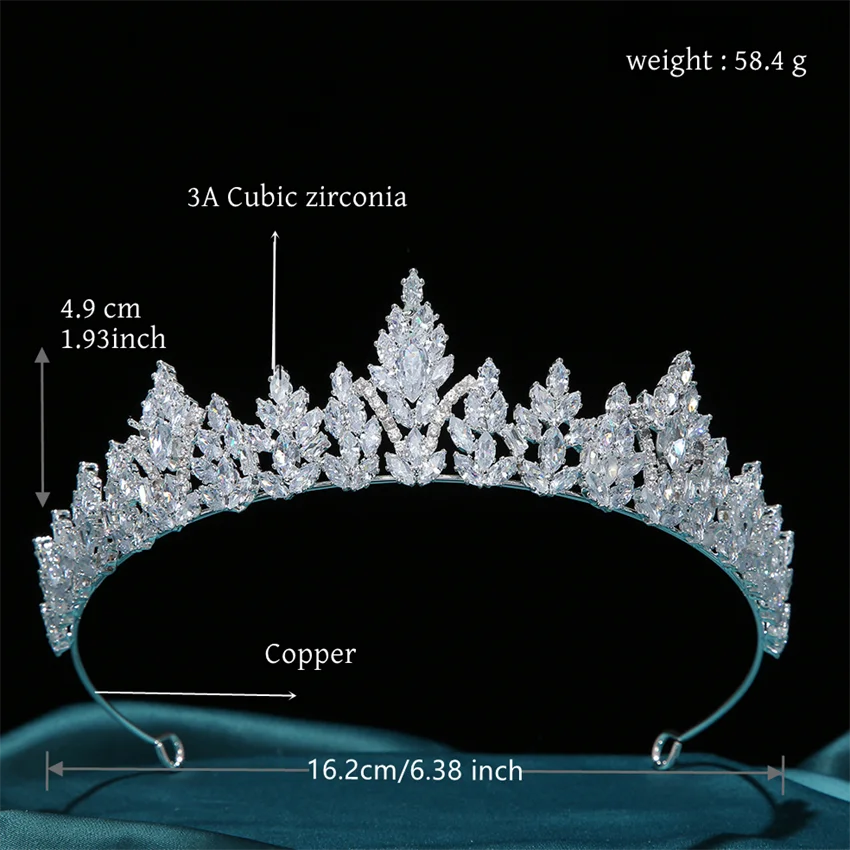 Couronne de Mariée Princesse en Zircon – Diadème de Luxe pour Femme 👰✨