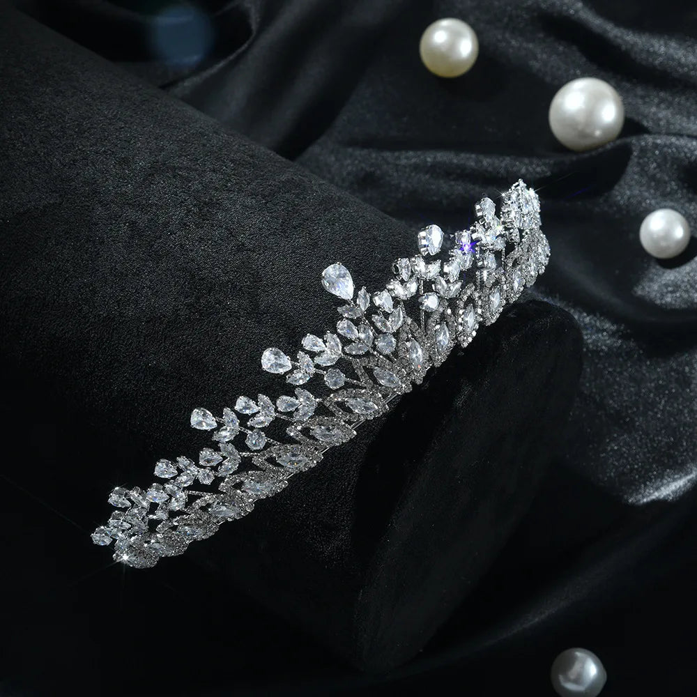 Couronne de Mariée Princesse en Zircon – Diadème de Luxe pour Femme 👰✨