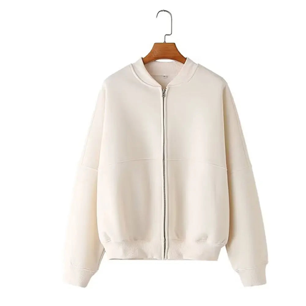 Ensemble Femme Automne HH – Veste Bomber Zippée + Pantalon Large Taille Haute à Lacets 🍂✨