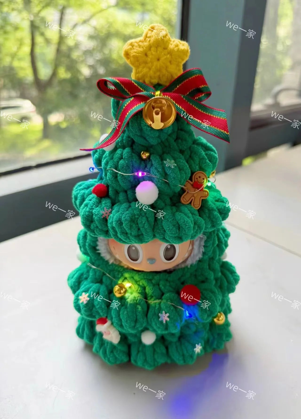 Labubu Édition Limitée Noël – Tenue Sapin de Noël pour Poupée, Cadeau Mignon (Vêtements Seulement, Poupée Non Incluse)