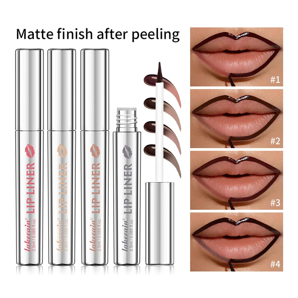 Crayon à Lèvres Effet Tattoo – Gloss Mat Longue Tenue, Résistant à l’Eau, Teinte Marron, Encre à Lèvres Pelable pour Contour Parfait