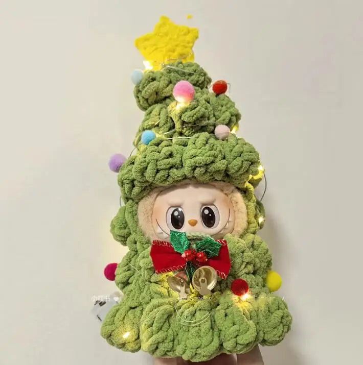 Labubu Édition Limitée Noël – Tenue Sapin de Noël pour Poupée, Cadeau Mignon (Vêtements Seulement, Poupée Non Incluse)